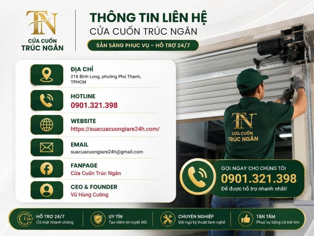 Trang chủ 13 Trúc Ngân Cam Kết Hỗ Trợ Sửa Cửa Cuốn 24/7 Tại TPHCM