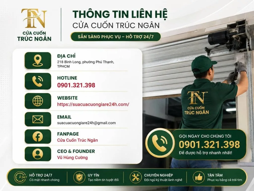 Trúc Ngân Cam Kết Hỗ Trợ Sửa Cửa Cuốn 24/7 Tại TPHCM