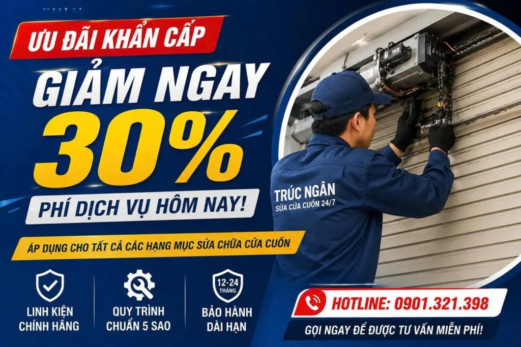 Bảng Giá Sửa Cửa Cuốn TPHCM 2026 – Kiểm Tra Miễn Phí, Báo Giá Trước Khi Sửa